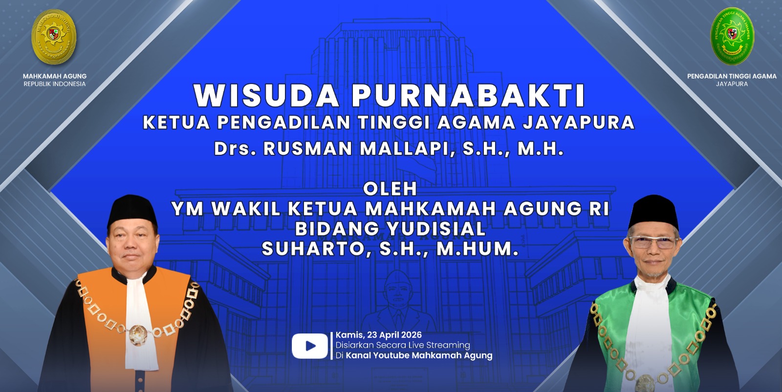 Ketua PA Kota Malang Ikuti Wisuda Purnabakti Ketua PTA Jayapura, Apresiasi Pengabdian Panjang dan Inspiratif