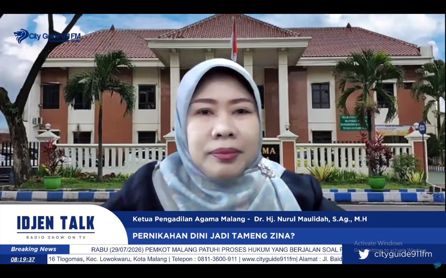 Cegah Pernikahan Dini, Ketua PA Kota Malang Kupas Tuntas Dampak dan Solusinya di Idjen Talk