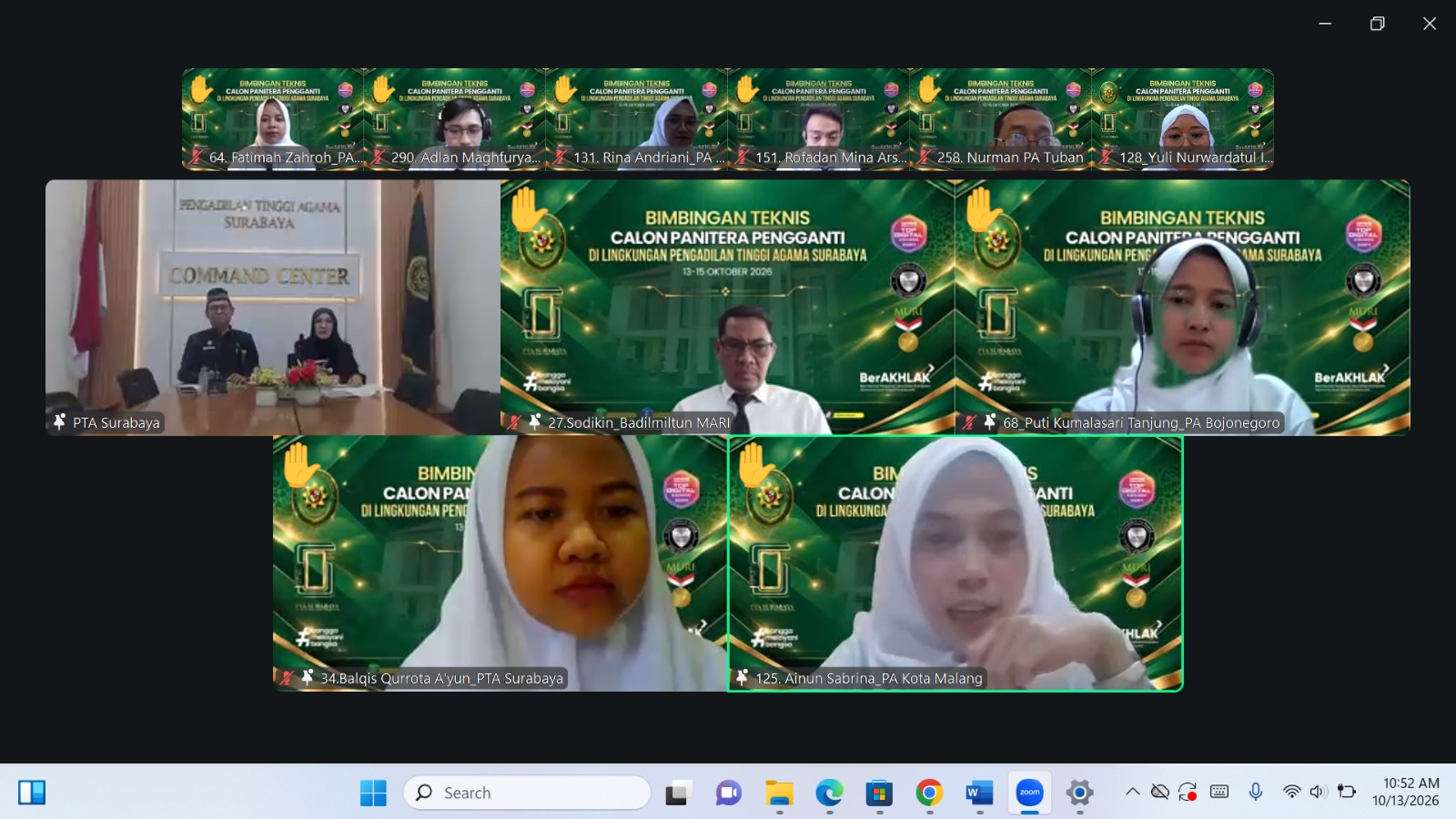 Tujuh Pegawai PA Kota Malang Ikuti Pembukaan Bimtek Calon Panitera Pengganti di PTA Surabaya